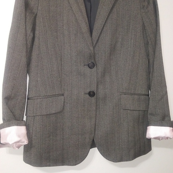 J.Crew wool 2 button pinstripe, lined blazer - Picture 3 of 5